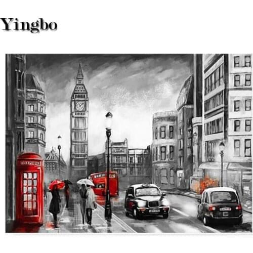 Diamond painting full square new arrivals Diamond embroidery London street scenery diamond mosaic sale 3d picture of rhinestones