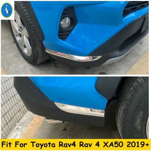 Auto Front / Rear Under Protector Corner Panel Cover Trim Fit For TOYOTA RAV4 RAV 4 XA50 2019 2020 2021 Stainless Steel