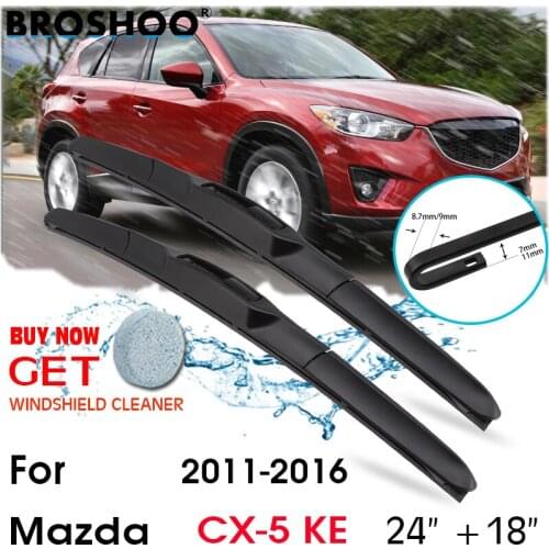 Car Wiper Blade Front Window Windscreen Windshield Wipers Blades J hook Auto Accessories For Mazda CX-5 KE 24"+18" 2011-2016