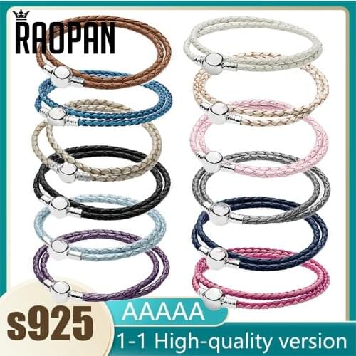Soft leather rope bracelet with sterling silver button Bracelet Making Diy Stone For Momen Charms For Jewelry Making Bulk
