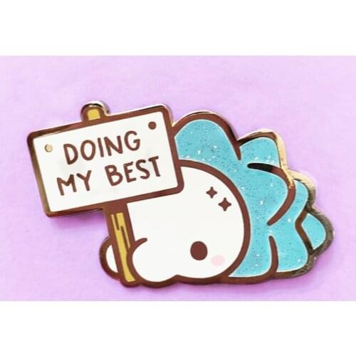 Doing My Best Cartoon Elves Snom Brooch Pins Enamel Metal Badges Lapel Pin Brooches Jackets Jeans Fashion Jewelry Accessories