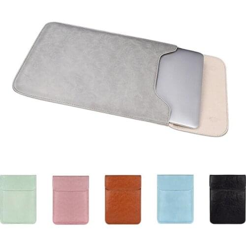 Soft PU Leather Laptop Sleeve For Macbook Air Pro 12 13 14 15 inch Laptop Bag 13.3 Notebook Tablet Case For Xiami DELL Cover