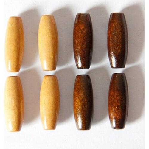 20Pcs/lot Natural Olive Shape Wood Beads 8x22.5mm Big Hole Drum Wooden Loose Spacer Beads for Necklace Bracelet Jewelry Making