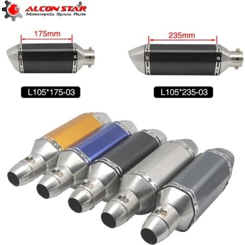 Alconstar- 51mm Motorcycle Ak Exhaust Muffler Pipe Scooter GY6 Motocross TMAX530 500 CRF 230 ER6N YZF R1 CBR250 MT03 MT07