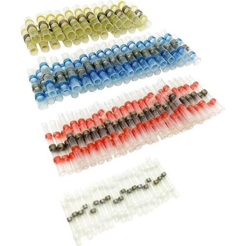 GTBL 100pcs Solder Seal Heat Shrink Butt Connectors Terminals Electrical Copper With Case(35Red 30Blue 25White 10Yellow)