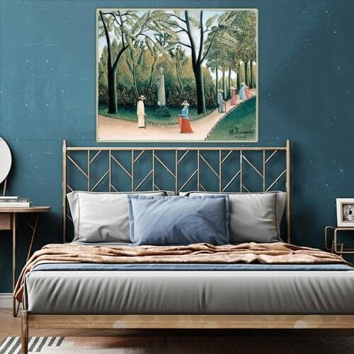 Citon Henri Rousseau《The Luxembourg Gardens, Monument to Chopin》Canvas Art Oil Painting Wall Background Decor Home Decoration