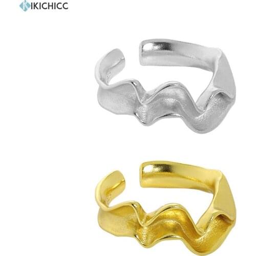 KIKICHICC 925 Sterling Silver Gold Plain Twist Resizable Rings Women Adjustable Fine Jewelry Fine Jewelry 2021 Wedding Gift