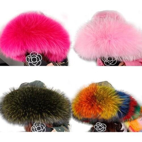Hot New 2020 Winter Women Large Real Raccoon Fur Collar