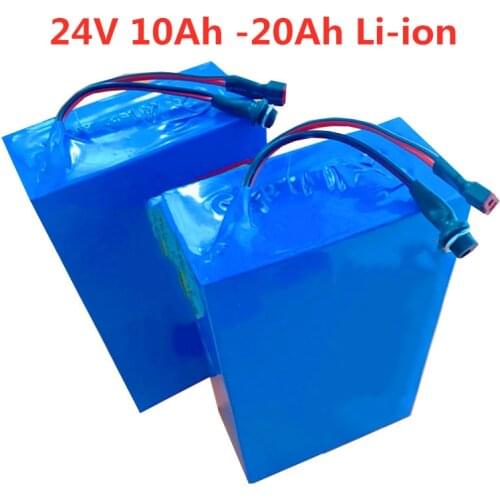 24V 10Ah 12Ah 15Ah 18Ah 20Ah lithium battery with BMS for 350W 750W electric bicycle and scooter +3A Charger
