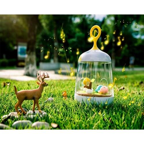 Micro landscape night light music box charging touch adjustable light forest birthday gift musical boxes Nightlight timing room
