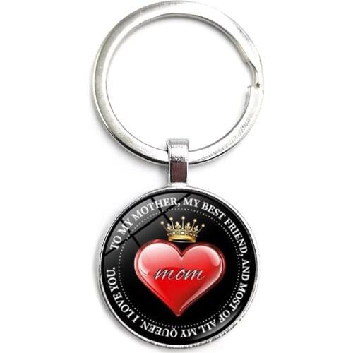 2020 Fashion To My Mom Mother Daughter Time Glass Pendant Keychain Men and Women Keychain