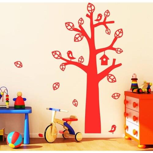 Tree With Bird House Wall Stickers Removable Vinyl Wall Decals Tree For Living Room Stickers Muraux Perfect Quality Decal ZA753