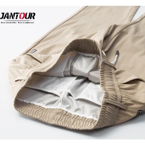 2021 New Mens Thin Casual Pants Business Casual Slim Fit Gray Khaki Green Elastic Trousers Male Classic style Brand Clothes