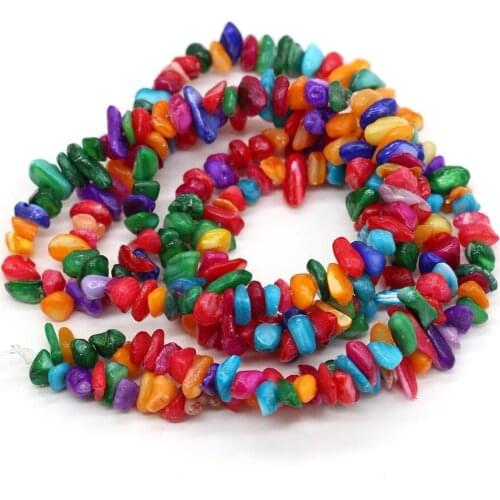 Wholesale Colorful Dye Shell Natural Gravel Stone Chip Loose Beads for Jewelry Making DIY Charm Bracelet Necklace Fine Gift 15