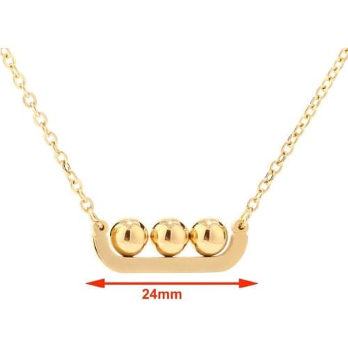 High Quality Stainless Steel Simple Gold Bead Pendant Necklace Chains Minimalist Jewelry 18 inch DIY Making Chain