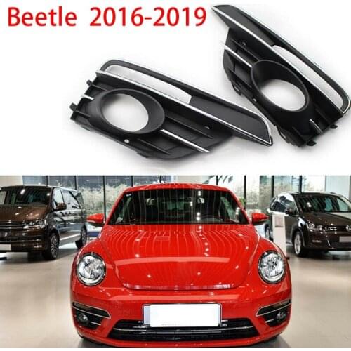 For-Beetle 2016-2019 Fog Light Grill Grille Cover Left+Right with Chrome Trim 5C5854661J 5C5854662J