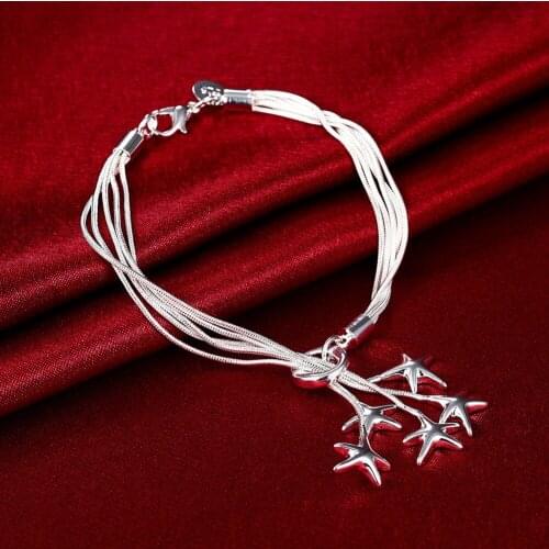 2018 Sales hot! S925 Silver color bracelet, New high-quality jewelry, tai chi sailor bracelet star - chain bracelet H099