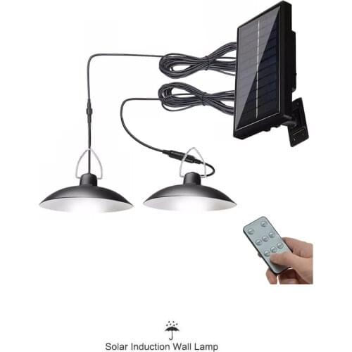 Retro Lampshade Solar Light Chandelier LED Solar Panel Shed Lights Indoor Outdoor Hanging Lamp Pendant for Yard Garden 3/6M cabl