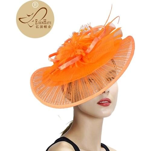 Fabulous Pleated Horsehair Fascinator with Feathers Hair Accessories Headwear S10-2450