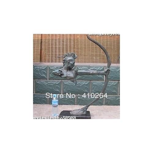 Vintage Rodin Pure Bronze Thinker Statue Art Deco33"Huge 100% Bronze Marble art Statue Greek warrior archers Sculpture