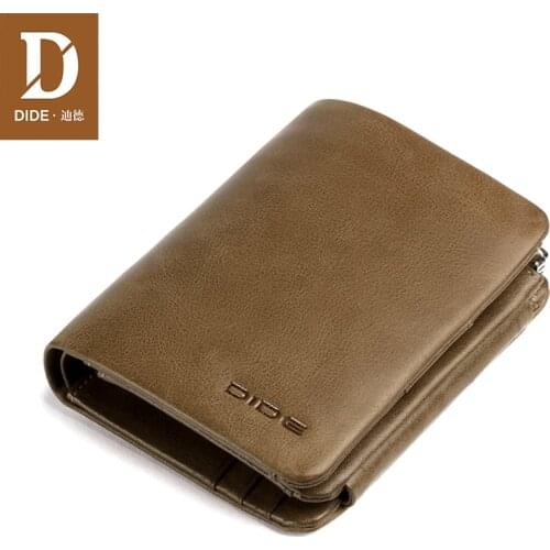 DIDE 2018 Vintage Wallets Men Genuine Leather Short wallets for Male credit card holder Business Wallets Coin Purse organization