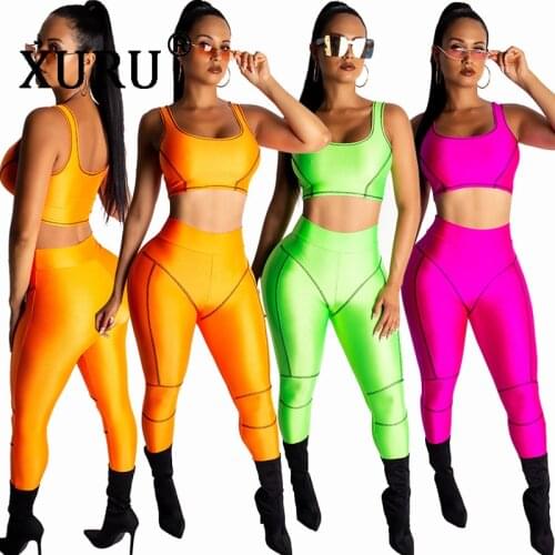 XURU summer new womens sexy jumpsuit two-piece casual solid color jumpsuit pants suit
