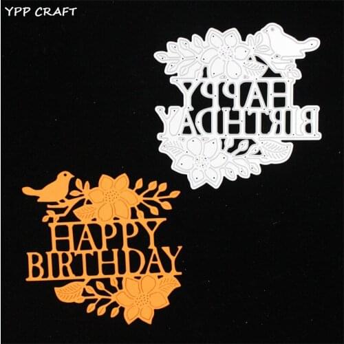 YPP CRAFT Happy Birthday Metal Cutting Dies Stencils for DIY Scrapbooking/photo album Decorative Embossing DIY Paper Cards