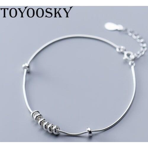 TOYOOSKY Newest Design Pendant 925 Unique Silver Round Charm Bracelet for Women Bracelets & Bangles Jewelry Gift