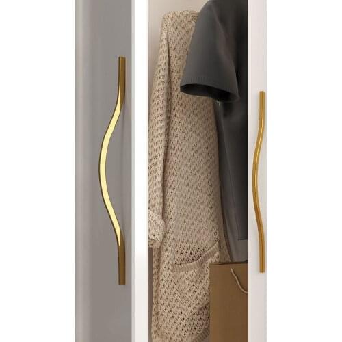Furniture Nordic gold cabinet door small handle modern simple wardrobe cabinet door handle drawer cabinet handle