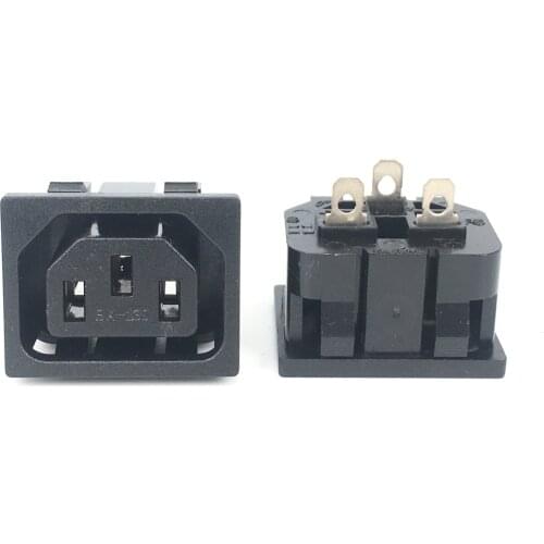 1Pcs/lot 3Pin IEC320 C13 Female Panel Mount Power Inlet Socket AC 250V 10A,full copper