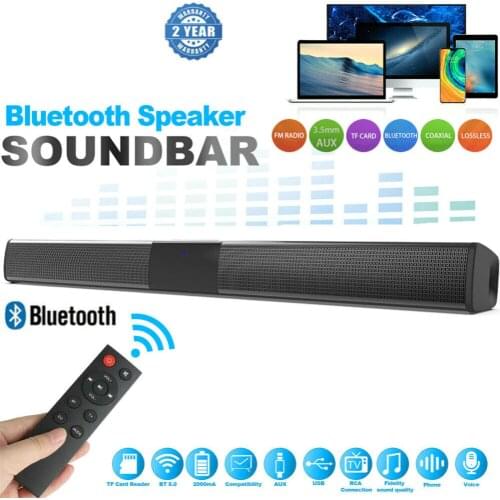 20W Bluetooth Soundbar Wired and Wireles Speaker Stereo Speakers Hifi Home Theater TV Sound Bar Subwoofer Column for Smart Phone