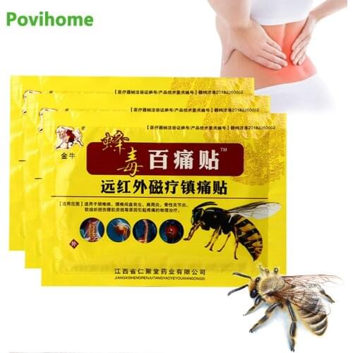 24Pcs Bee Venom Pain Relief Patch Arthritis Rheumatism Treatment Muscle Joint Sprain Body Massage Painkiller Medical Plaster