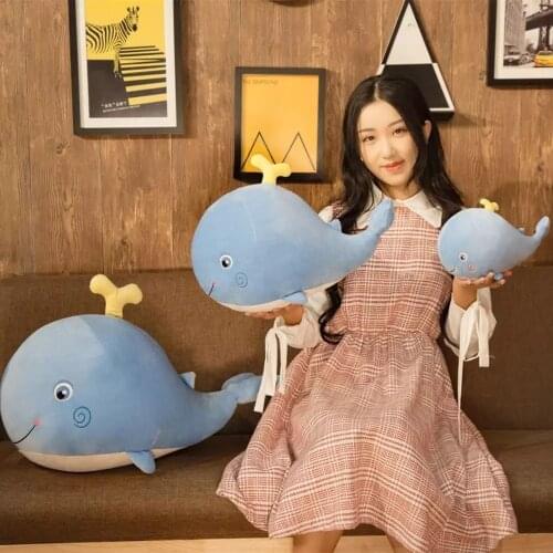 25/45/65cm Cute Plush Whale Doll Whale Toy For Children Kids Soft Stuffed Animal Pillow Cushion Cute Birthday Gift for Girls