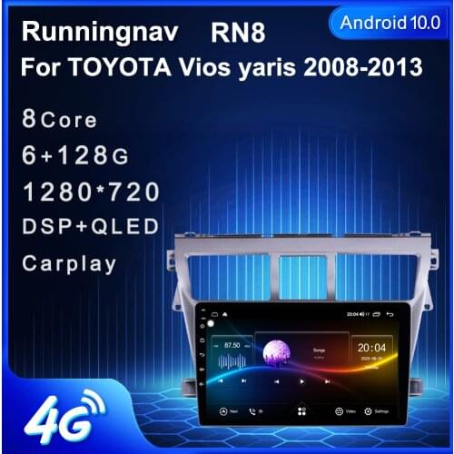 4G LTE Android 10.1/9/8.1 For Toyota VIOS 2007 2008 2009 2010 2011 2012 Multimedia Stereo Car DVD Player Navigation GPS Radio