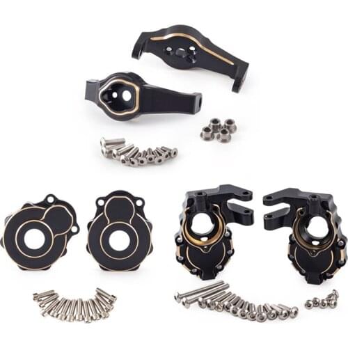 6Pcs Brass Portal Drive Axle Housing Steering Knuckle Caster Block Set For RC Crawler Traxxas TRX4 TRX6 Upgrade Parts