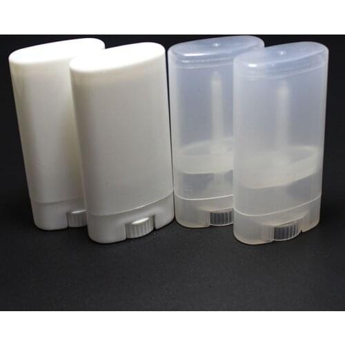 60Pcs/Lot 15g 0.5oz White Clear Lipbalm Lipstick Container Tube15g Oval Lipstick Twist Tube 0.5oz Concealer Bottle