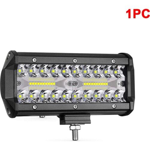 7inch Waterproof LED Light Bar 120W 40Leds Driving Offroad Boat CarS Tractor Truck LED Light Bar SUV ATV Spot Light Flood Lights