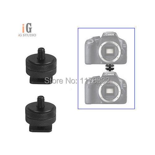 2pcs 1/4"-20 Tripod Mount Screw to Flash Camera Hot Shoe Adapter free shipping