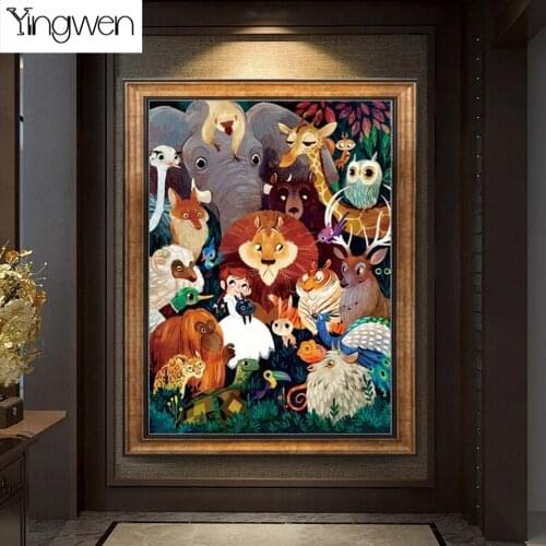 Diamond Painting Animal World Cartoon Girl 5D DIY Full Square Round Diamond Embroidery Mosaic Cross Stitch Kits Art Home Decor