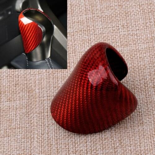 Car Red Gear Shift Knob Shifter Head Cover Trim Carbon Fiber Fit For Lexus ES300h ES350 GS200t GS350 GS450h NX NX200t NX300h