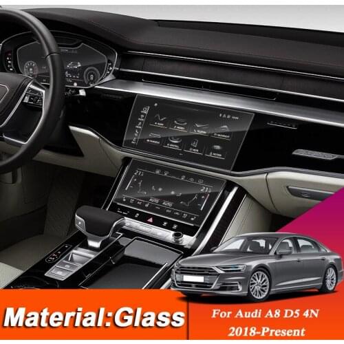 Car Styling GPS Navigation Screen Film Sticker For Audi A8 D5 4N 2018-Present Dashboard Display Film Climate Control TPU Access