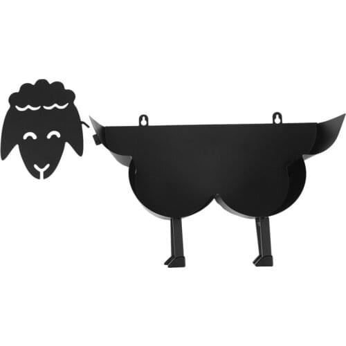 Cute Black Sheep Toilet Paper Roll Holder, Novelty Free Standing or Wall Mounted Toilet Roll Tissue Paper Storage Stand
