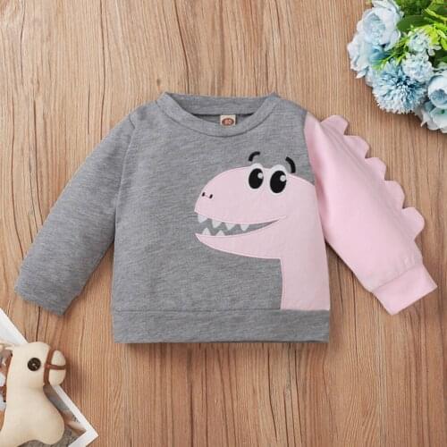 Newborn Hoodies Baby Boys Girls Cartoon Dinosaur Print Winter Tops Sweatshirt Childrens Boutique Casual Clothing Детская Одежда