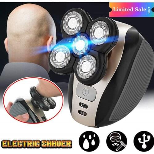 Electric shavers for Men, Cordless Rechargeable Electric Razor Bald Head Shaver, 5 in 1 Nose Beard Trimmer Hair Clipper Facial