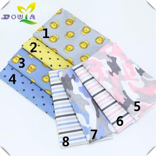 Cotton cloth stripe geometry camouflage cloth cartoon little lion Star printed cloth wrap is full cotton baby bed,cotton fabric