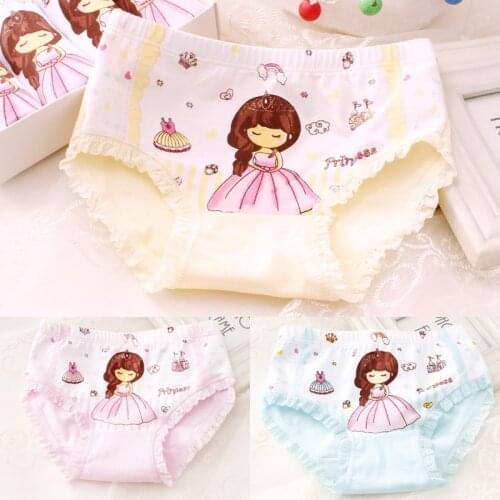 4PCS/LOT Kids Girls Cotton Panties Children Underwear Briefs 3-9Yrs