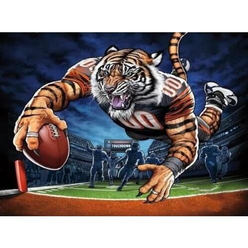 JMINE Div 5D American Football Tiger sports Full Diamond Painting cross stitch kits art Animal 3D paint by diamonds