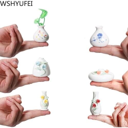 1PCS Ceramics Fingertip Tea pet Mini vase Tea play Ornament Handmade crafts decoration Boutique oolong Tea Accessories