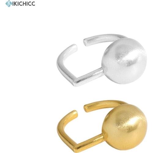 KIKICHICC 925 Sterling Silver Gold Big Beads Geometric Irregular Ring Women Rock Punk Slim Body Jewelry Gift Crystal Simple