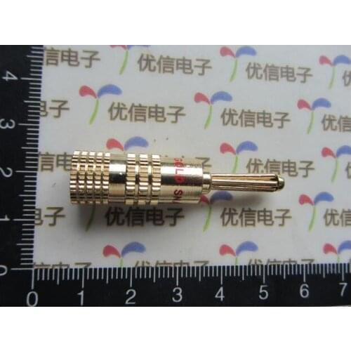 Red high-grade gold plated male banana audio plug